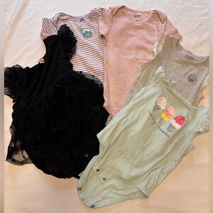 Assorted Baby Onesies Set 18 month baby girl 5 pieces